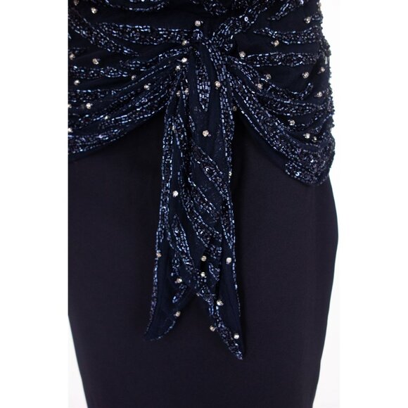 Rachel Gilbert Jamilla Layered Embellished Midi Dress Size 4 Blue $1750 - Picture 5 of 11